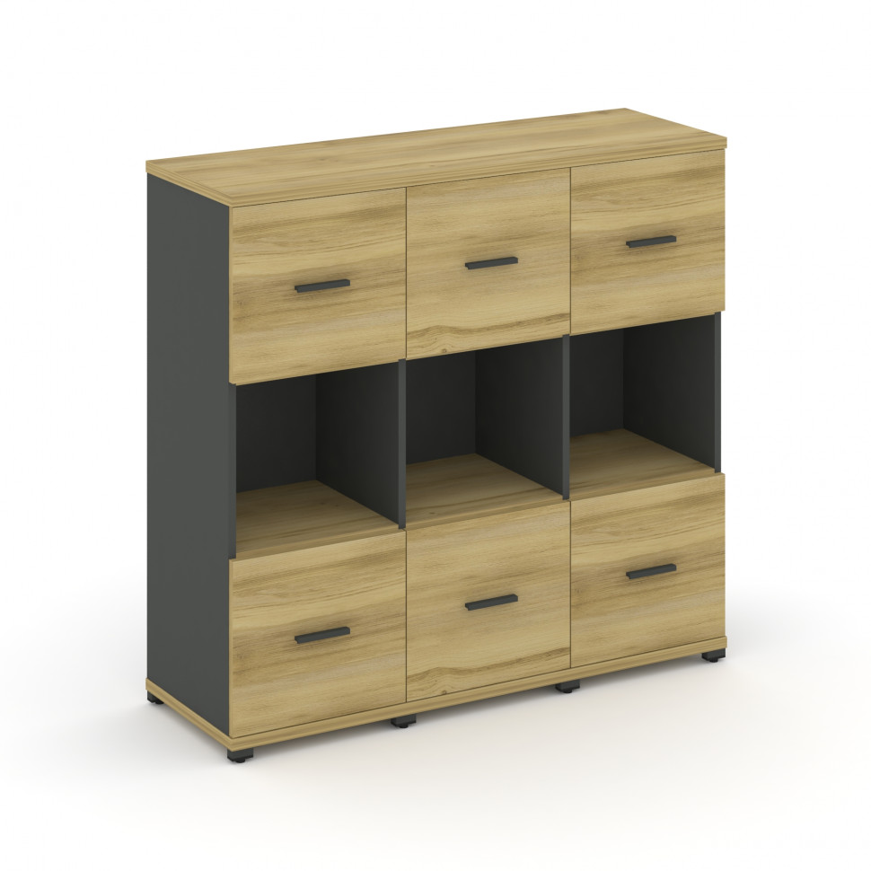 Concept Шкаф 3 узкие секции, 3 ниши CN.STU-335 A Дуб Винченцо/Антрацит/Металл Антрацит 1252*420*1186 Concept Шкаф 3 узкие секции, 3 ниши CN.STU-335 A Дуб Винченцо/Антрацит/Металл Антрацит 1252*420*1186