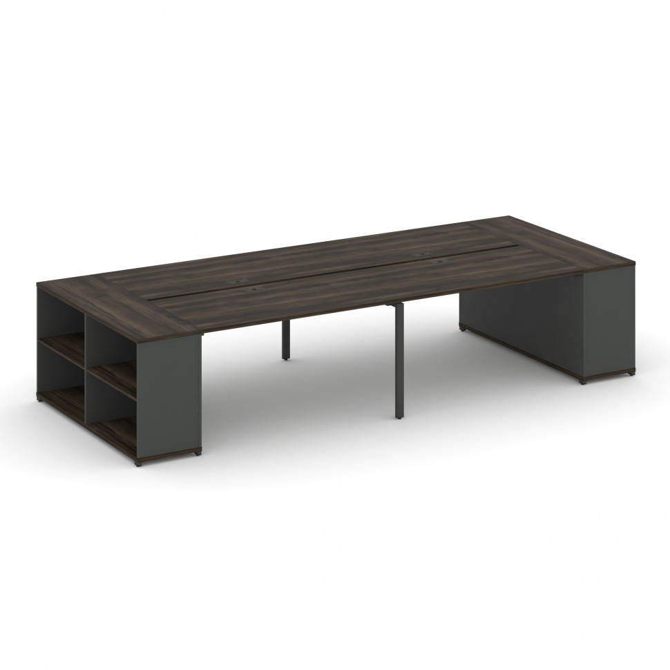 Concept Рабочая станция с опорными стеллажами CN.DRS-248 Дуб Мали/Антрацит/Металл Антрацит 4000*1480 Concept Рабочая станция с опорными стеллажами CN.DRS-248 Дуб Мали/Антрацит/Металл Антрацит 4000*1480