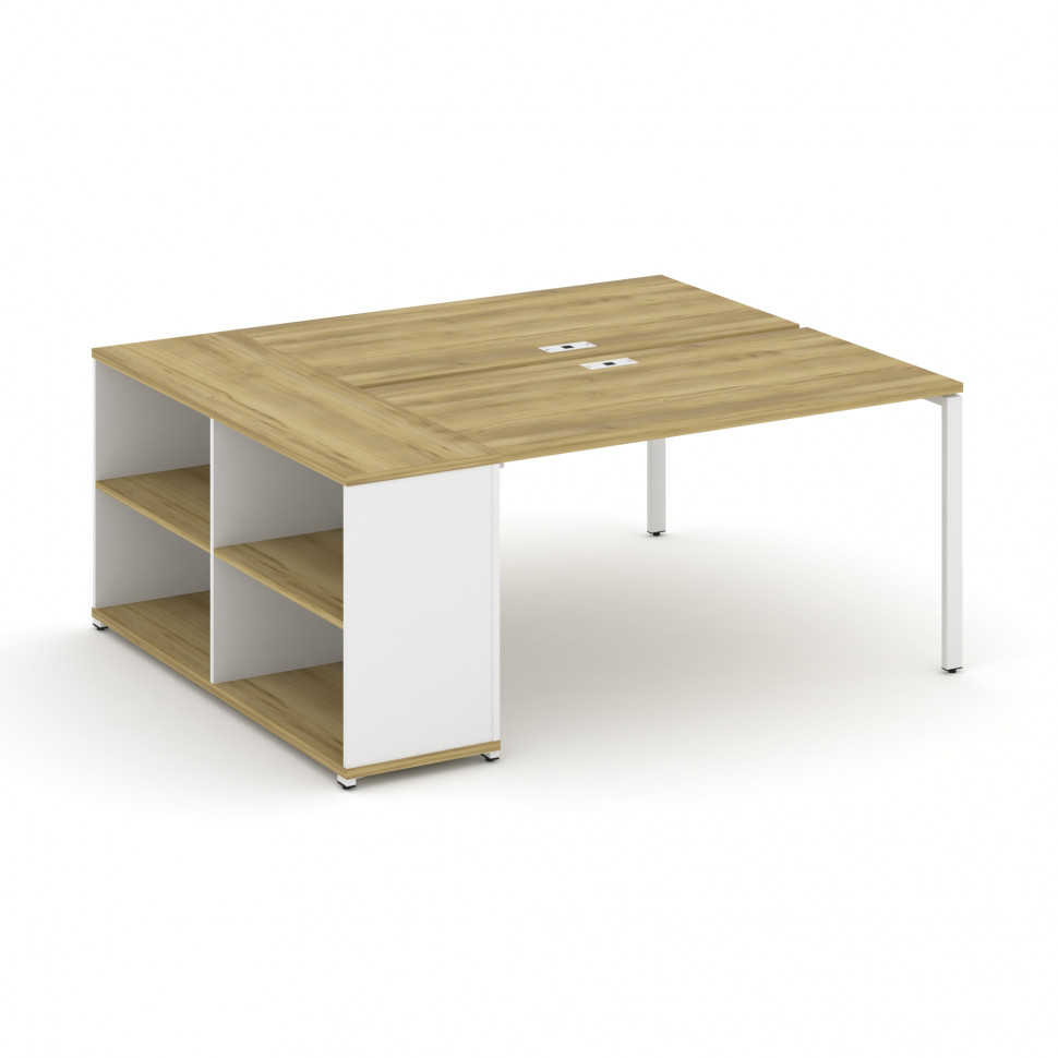 Concept Рабочая станция с опорным стеллажом CN.DRS-203 Дуб Винченцо/Белый Бриллиант/Металл Белый 180