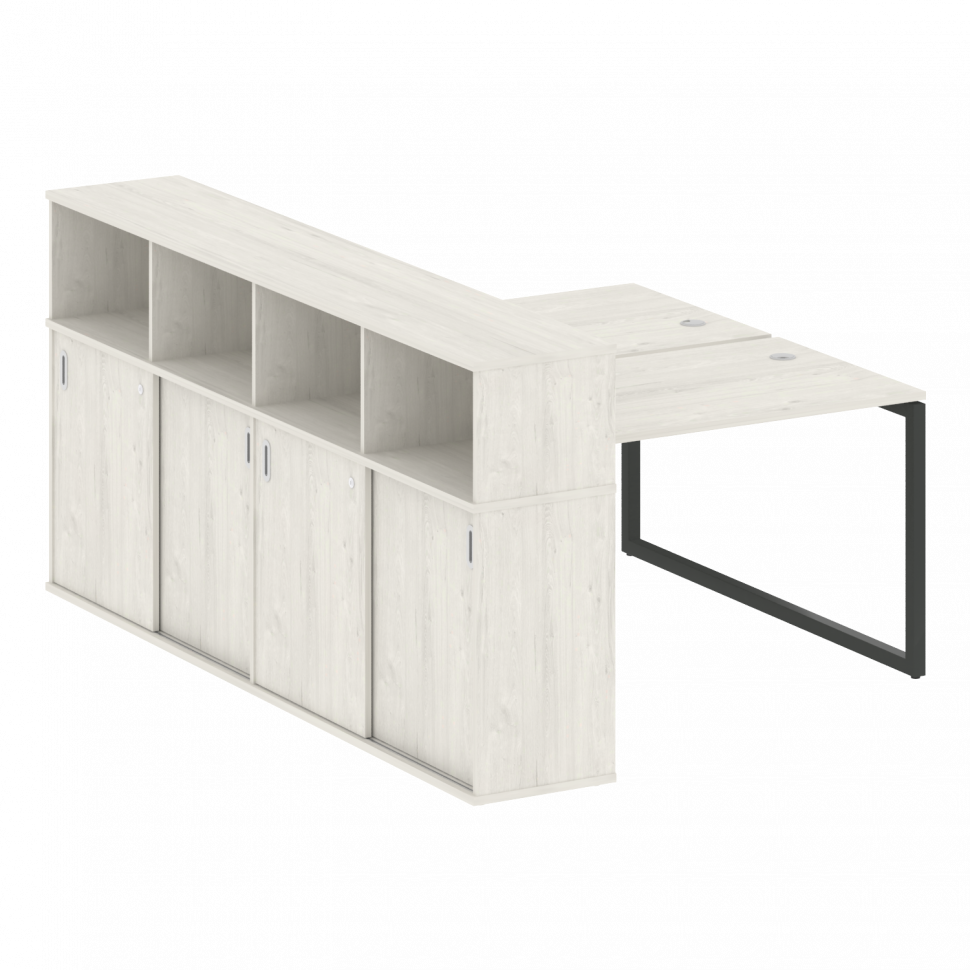 Metal System Quattro Рабочая станция с шкафом-купе на О-образном м/к 40БО.РС-СШК-4.2 Т Дуб Наварра/М Metal System Quattro Рабочая станция с шкафом-купе на О-образном м/к 40БО.РС-СШК-4.2 Т Дуб Наварра/М