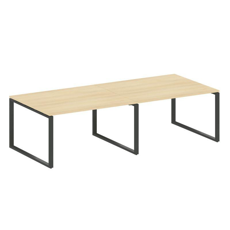 Metal System Переговорный стол (2 столешницы) на О-образном м/к БО.ПРГ-2.3 Акация Лорка/Металл Антра