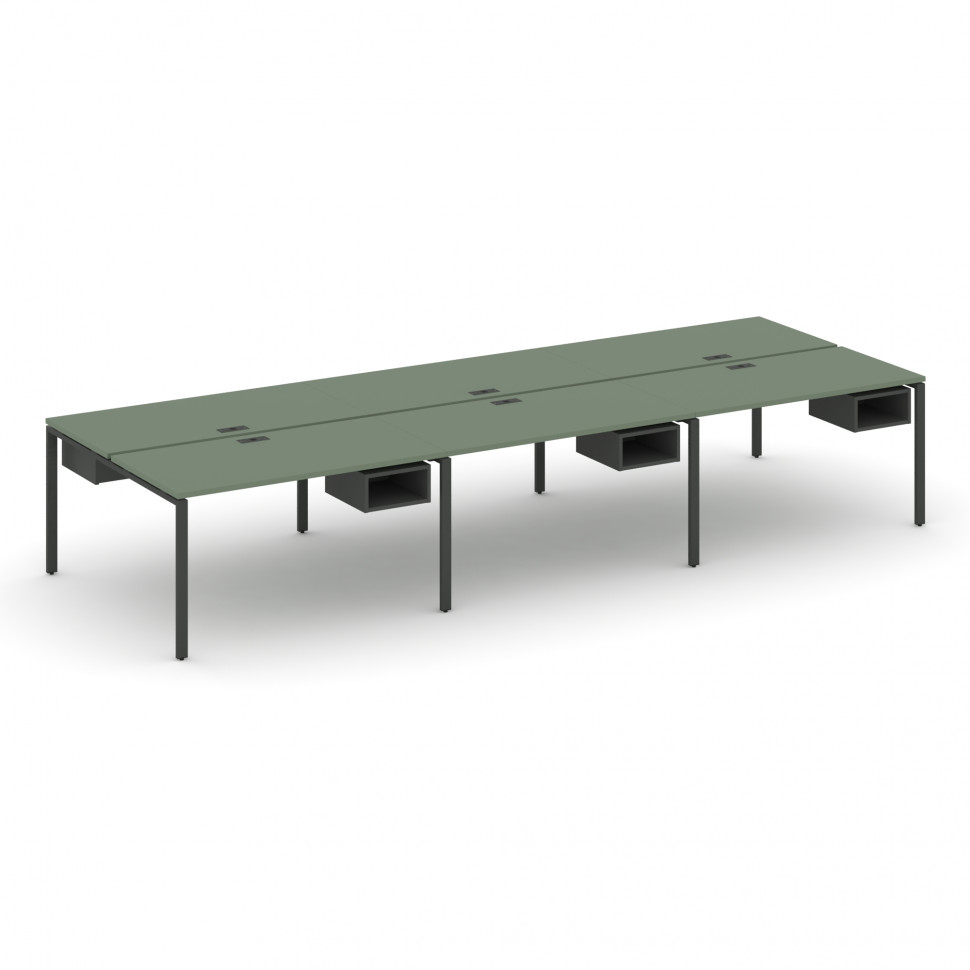 Concept Рабочая станция двухсторонняя с подвес. тумбами на 6 мест CN.DRS-141 Кобо/Антрацит/Металл Ан