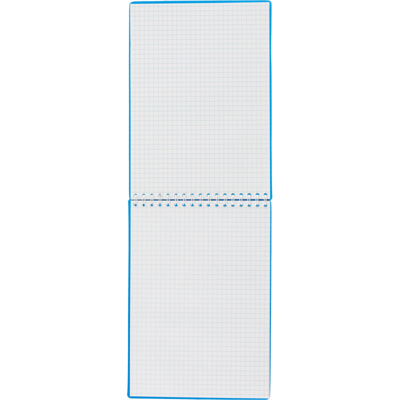 Блокнот А5 80 л. Attache Economy, мет.гребень,пласт.обл,синий, клетка
