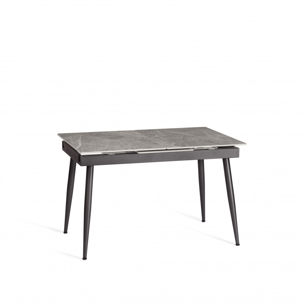 Стол обеденный Balmoral/Балморал столешница керамика (глянцевая) / опоры металл, серый/чёрный, (120+40)x80x75(+1) см