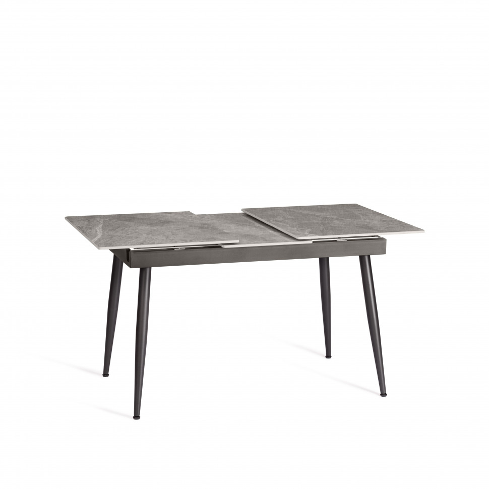 Стол обеденный Balmoral/Балморал столешница керамика (глянцевая) / опоры металл, серый/чёрный, (120+40)x80x75(+1) см