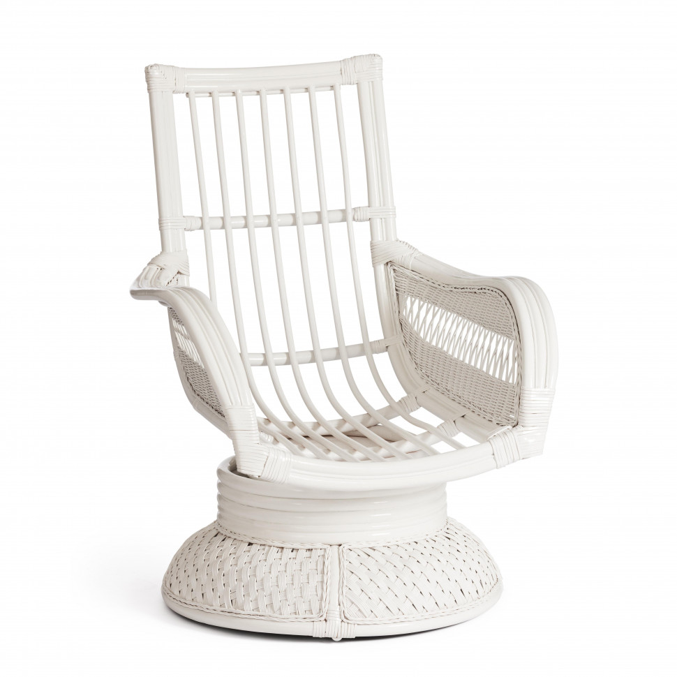 Кресло-качалка "Andrea Relax Medium/Андреа Релакс Медиум" /с подушкой/ 74х82х100см, белый, ткань рубчик, цвет кремовый