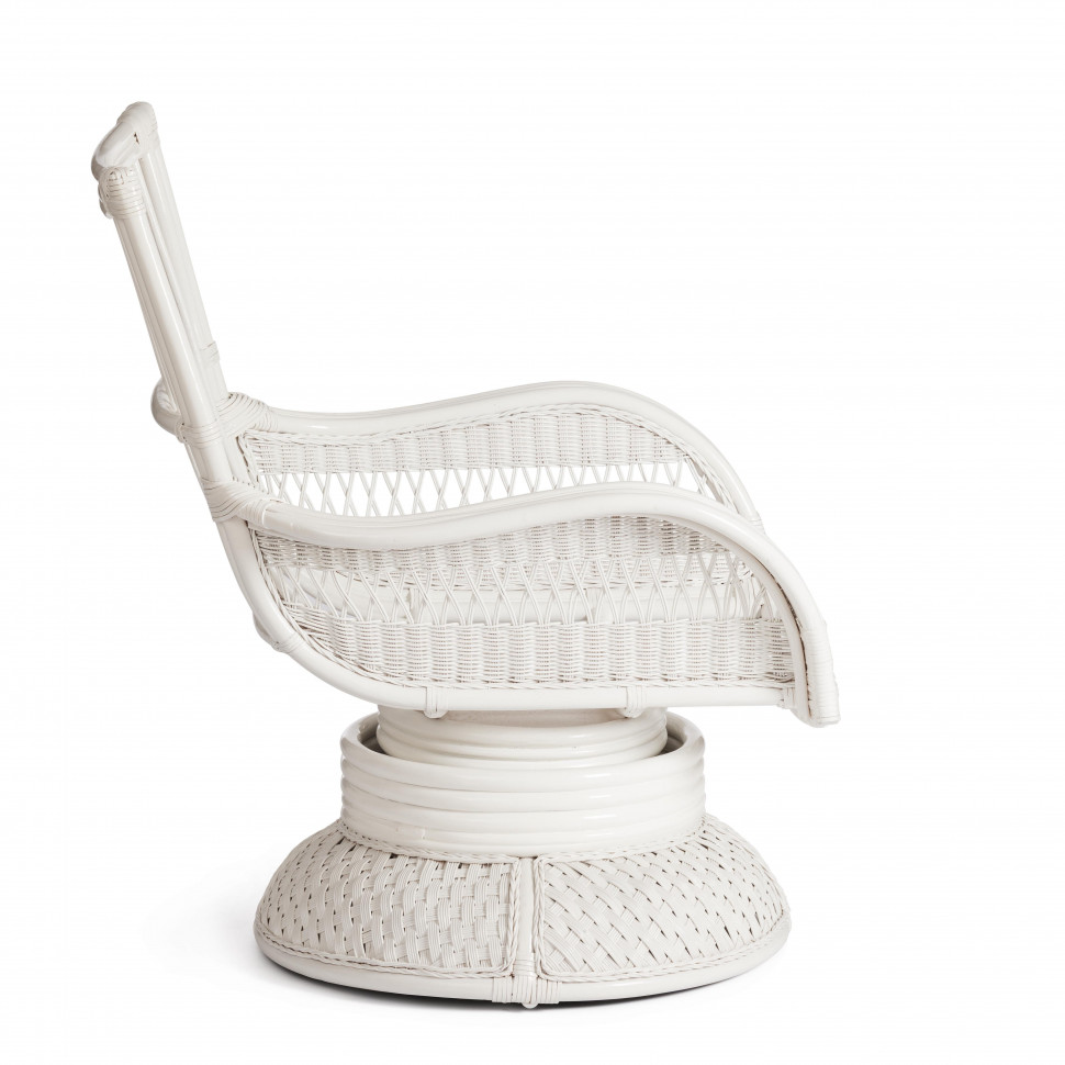 Кресло-качалка "Andrea Relax Medium/Андреа Релакс Медиум" /с подушкой/ 74х82х100см, белый, ткань рубчик, цвет кремовый