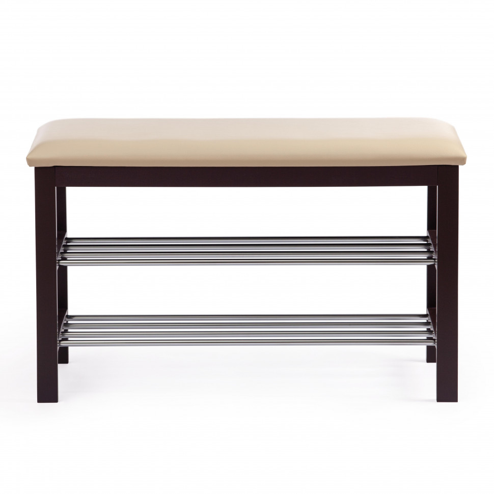 Обувница SR-0628  дерево/металл/экокожа, 81х31х49см, бежевый