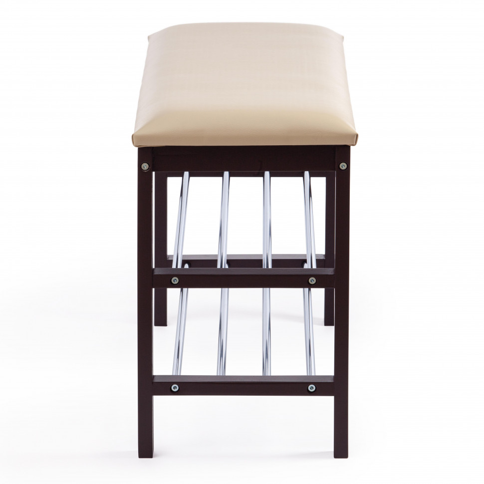 Обувница SR-0628  дерево/металл/экокожа, 81х31х49см, бежевый