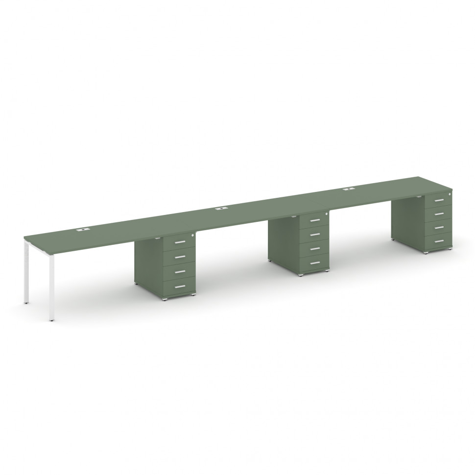 Concept Рабочая станция 3 места с 3 опорными тумбами CN.ORS-442 W Кобо/Металл Белый 4800*720*750 Concept Рабочая станция 3 места с 3 опорными тумбами CN.ORS-442 W Кобо/Металл Белый 4800*720*750