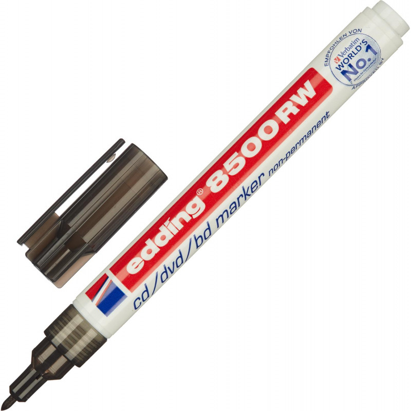 Маркер для CD EDDING E-8500/1 стираемый, черный, 1мм