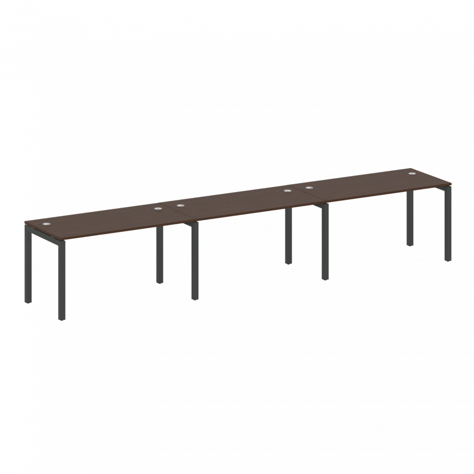 Metal System Quattro Рабочая станция на 3 места на П-образном м/к 50БП.СМ-3.3 Венге Цаво/Металл Антр