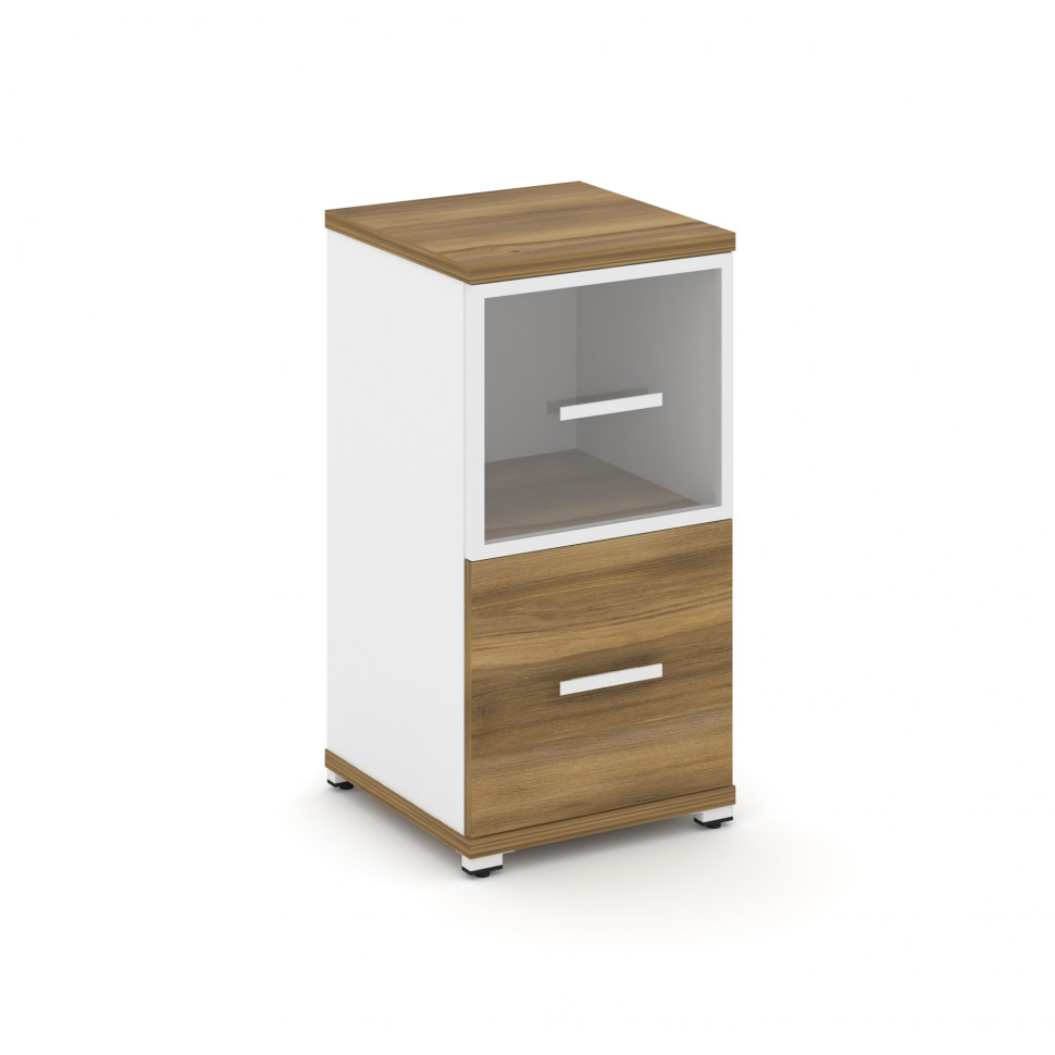 Concept Шкаф 1 узкая секция, 2 ниши CN.STU-212 RPW W Сандал Янтарный/Белый Бриллиант/Металл Белый/Пр