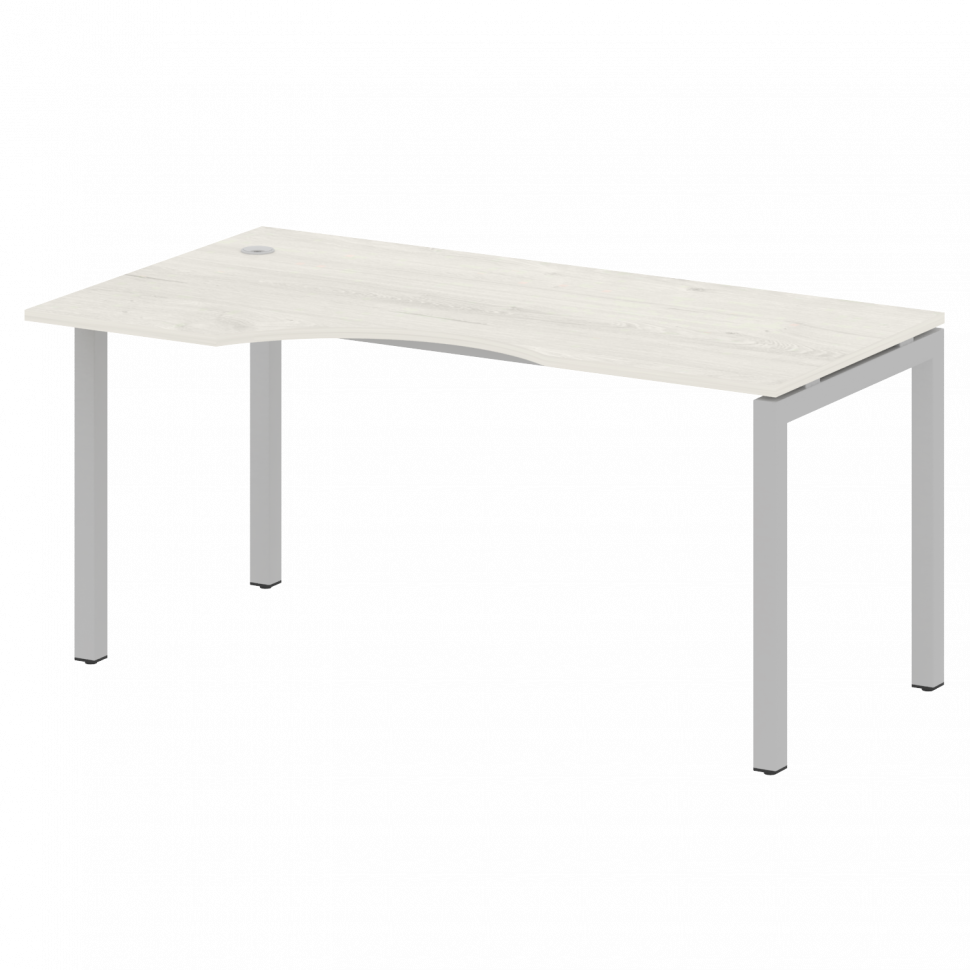 Metal System Quattro Стол криволинейный левый на П-образном м/к 50БП.СА-1 (L) Дуб Наварра/Металл Сер