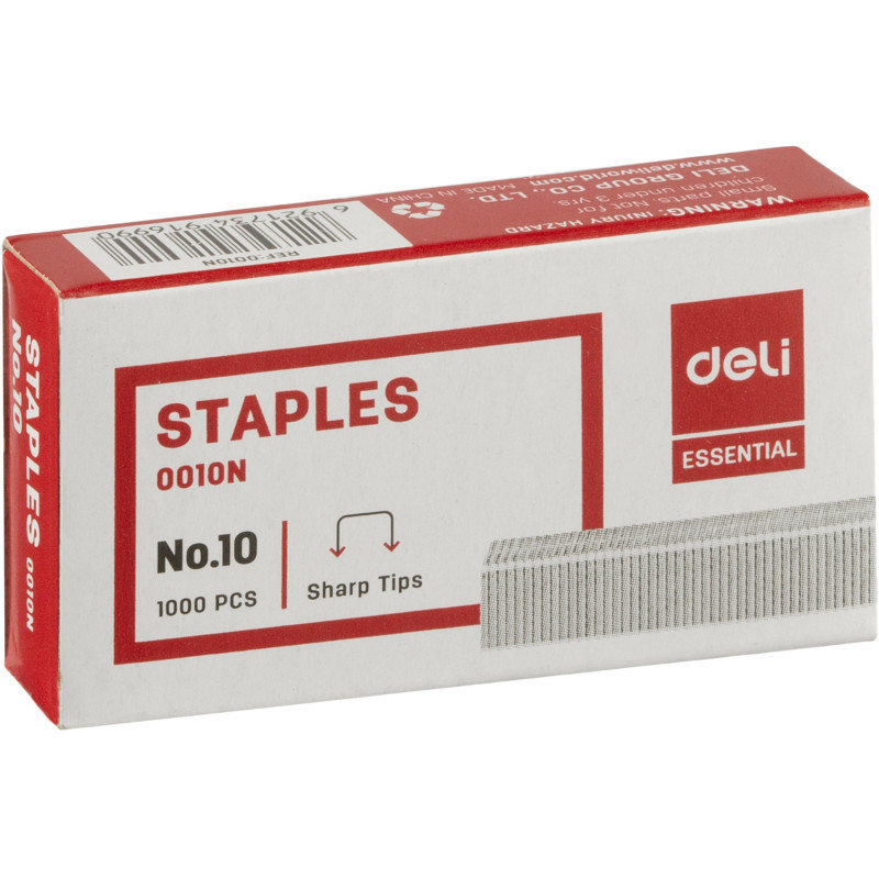 Скобы для степлера №10 Deli E0010N оцинкованные, 1000 шт./уп Скобы для степлера №10 Deli E0010N оцинкованные, 1000 шт./уп