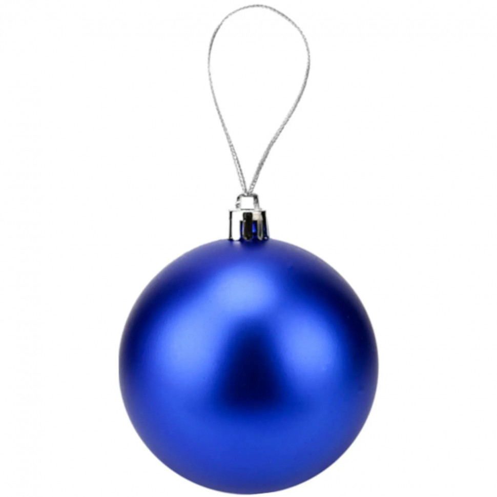 Набор шаров новогодних синих елочных Шелк, бархат, люрекс 8 см , НУ-7002