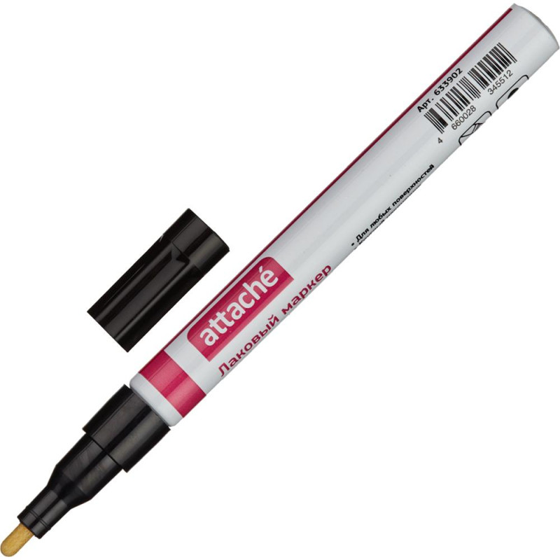Маркер лаковый Attache 2 мм черный