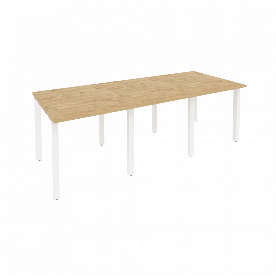 Onix Стол переговорный O.MP-PRG-3.0 Тиквуд Светлый/Металл Белый 2340*980*750