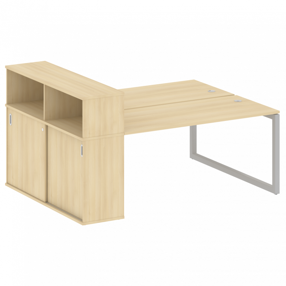 Metal System Quattro Рабочая станция с шкафом-купе на О-образном м/к 50БО.РС-СШК-2.4 Т Акация Лорка/