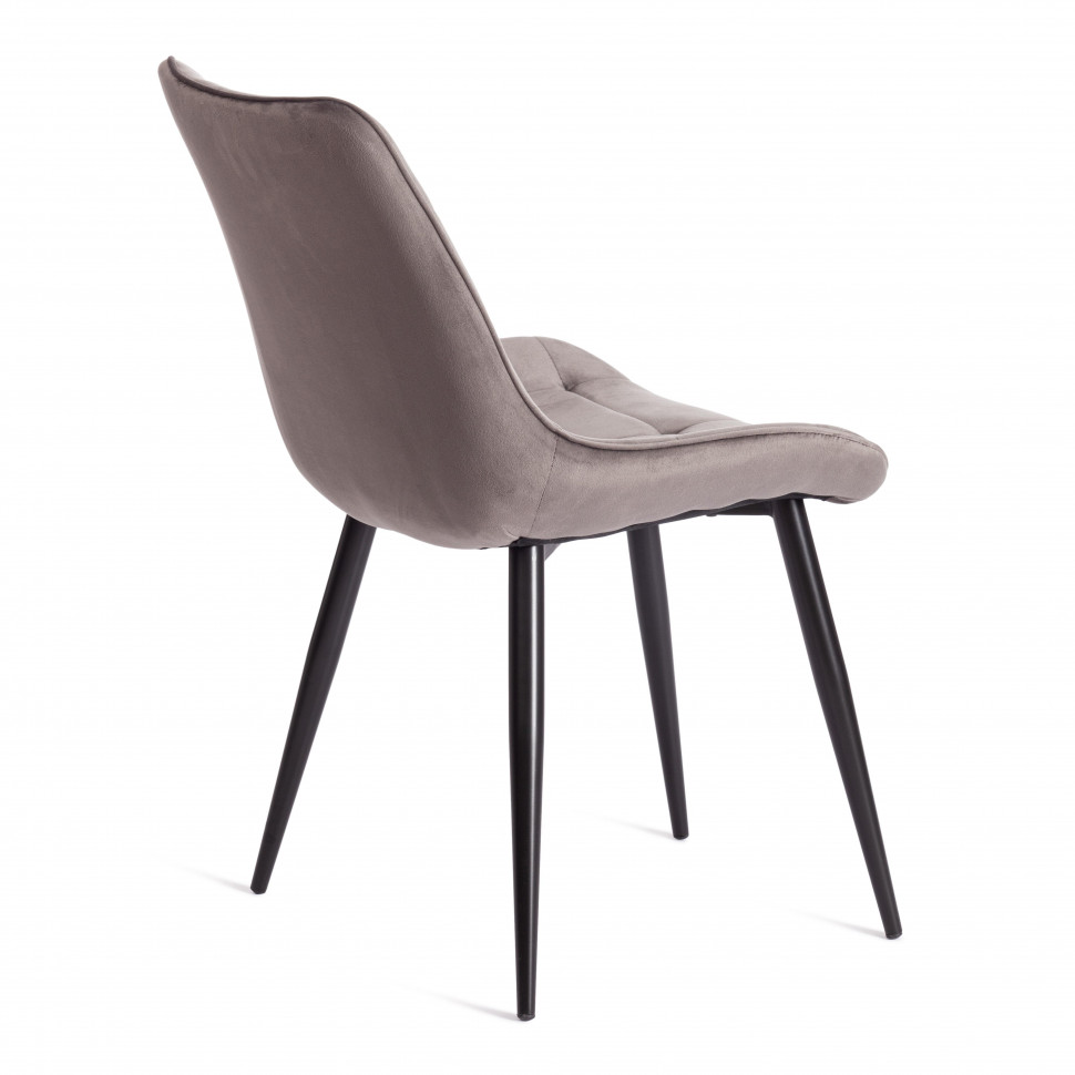 Стул ABRUZZO ( mod. 8060 ) металл/велюр, 54 х 62 х 83 см, светло-серый (HLR 24)/черный