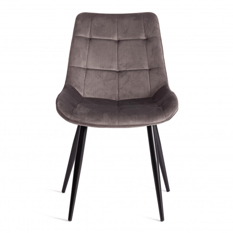 Стул ABRUZZO ( mod. 8060 ) металл/велюр, 54 х 62 х 83 см, светло-серый (HLR 24)/черный