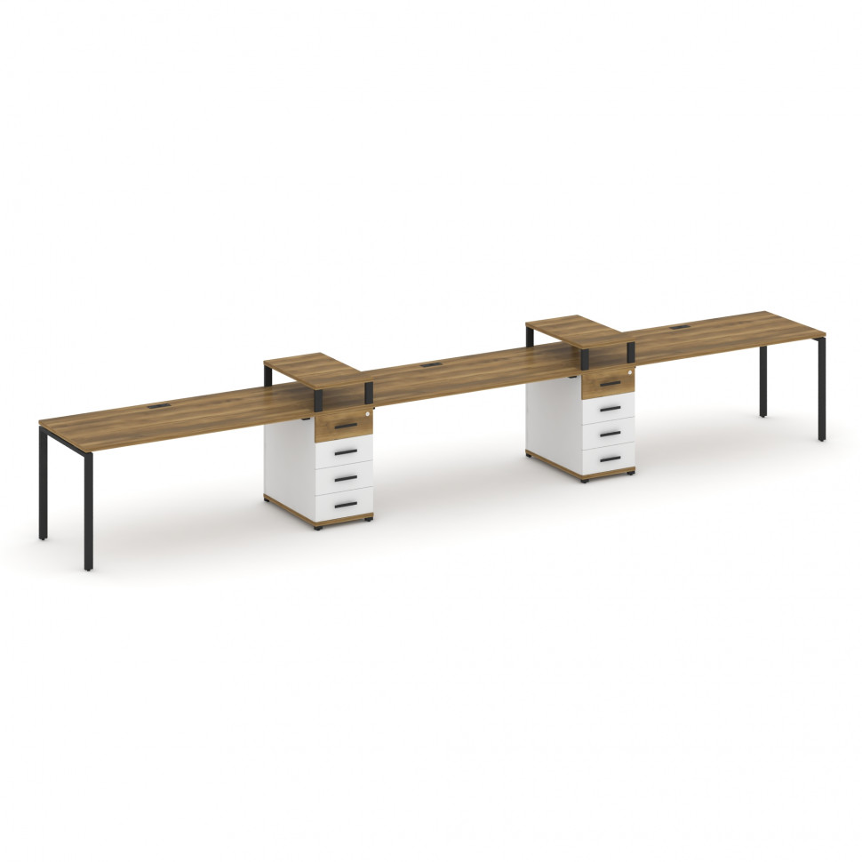 Concept Рабочая станция 3 места с 2 опорными тумбами CN.ORS-452 B Сандал Янтарный/Белый Бриллиант/Ме Concept Рабочая станция 3 места с 2 опорными тумбами CN.ORS-452 B Сандал Янтарный/Белый Бриллиант/Ме