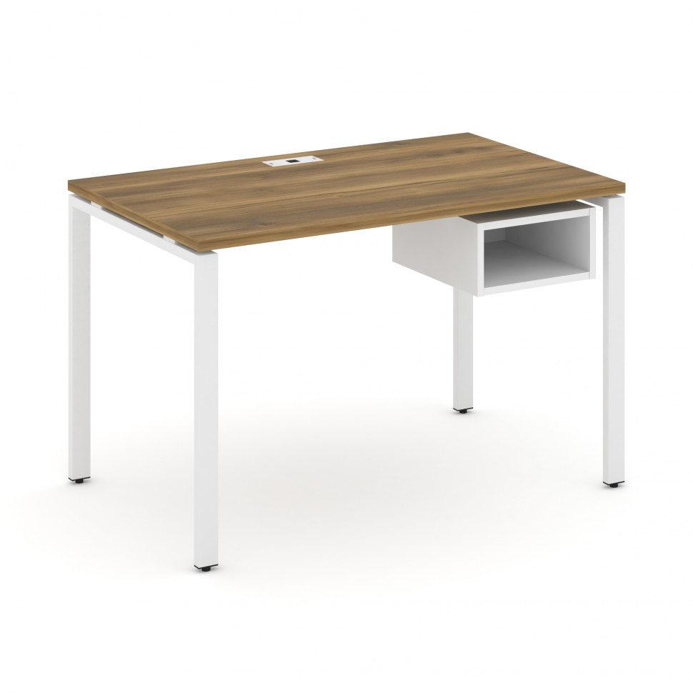 Concept Стол рабочий с подвесной тумбой с 1 открытой нишей CN.SP-102 Сандал Янтарный/Белый Бриллиант