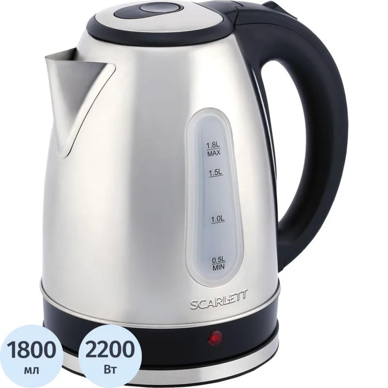 Чайник Scarlett SC-EK21S75, металл, 2200Вт, 1.8л, сталь