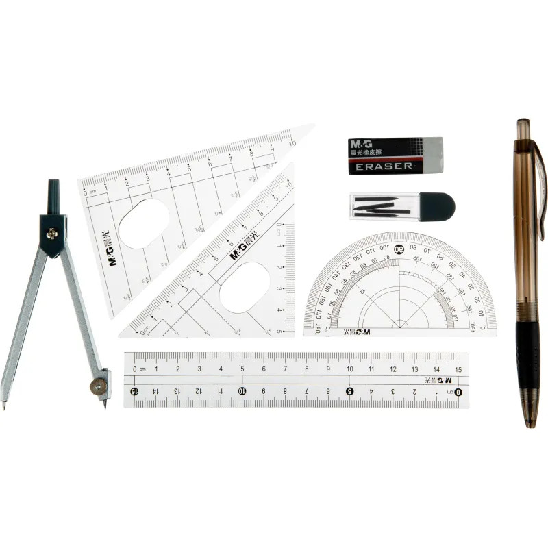 Набор чертежный M&G, 8 предметов, в металлической коробке