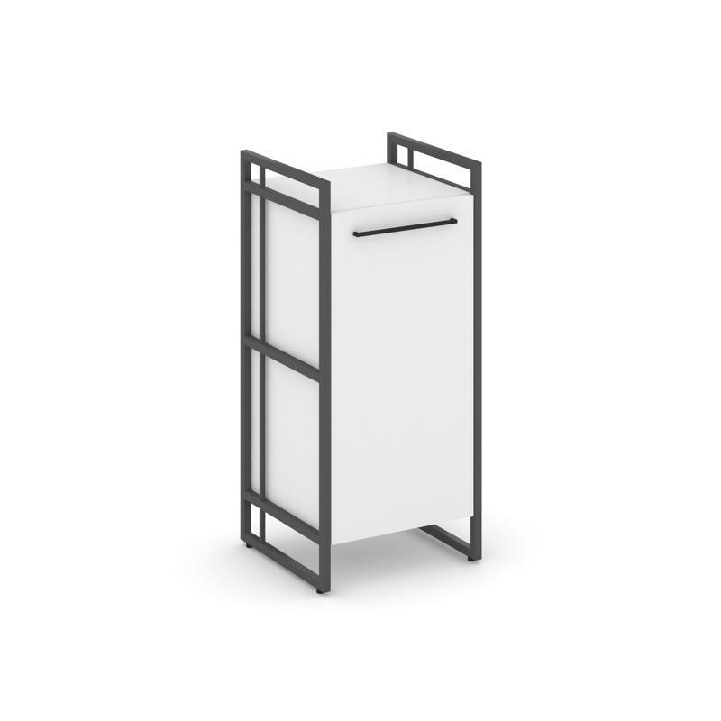 Rift Шкаф 2 ниши узкий RF.SU-21 (L) Белый Бриллиант/Металл Антрацит/Черный Ручки 420*396*924