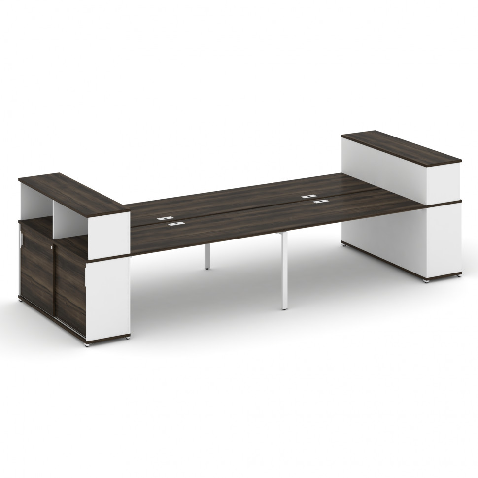 Concept Рабочая станция с опорными шкафами-купе с надставкой низ. CN.DRS-284 W Дуб Мали/Белый Брилли Concept Рабочая станция с опорными шкафами-купе с надставкой низ. CN.DRS-284 W Дуб Мали/Белый Брилли