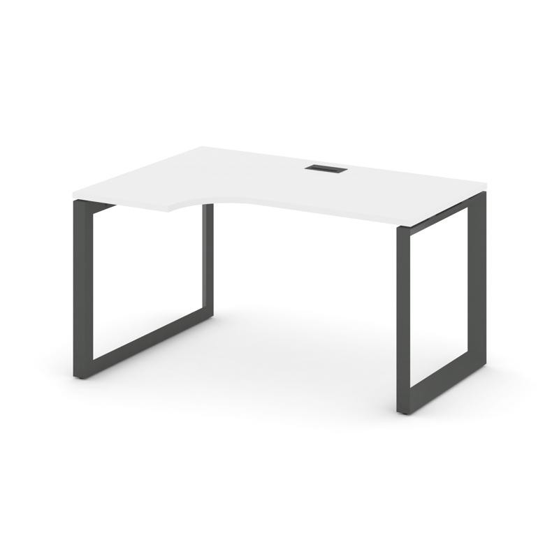 Style Project Стол рабочий эргономичный SN-59O.SPA-002(L) Белый/Металл Антрацит/Черный Заглушка 1580