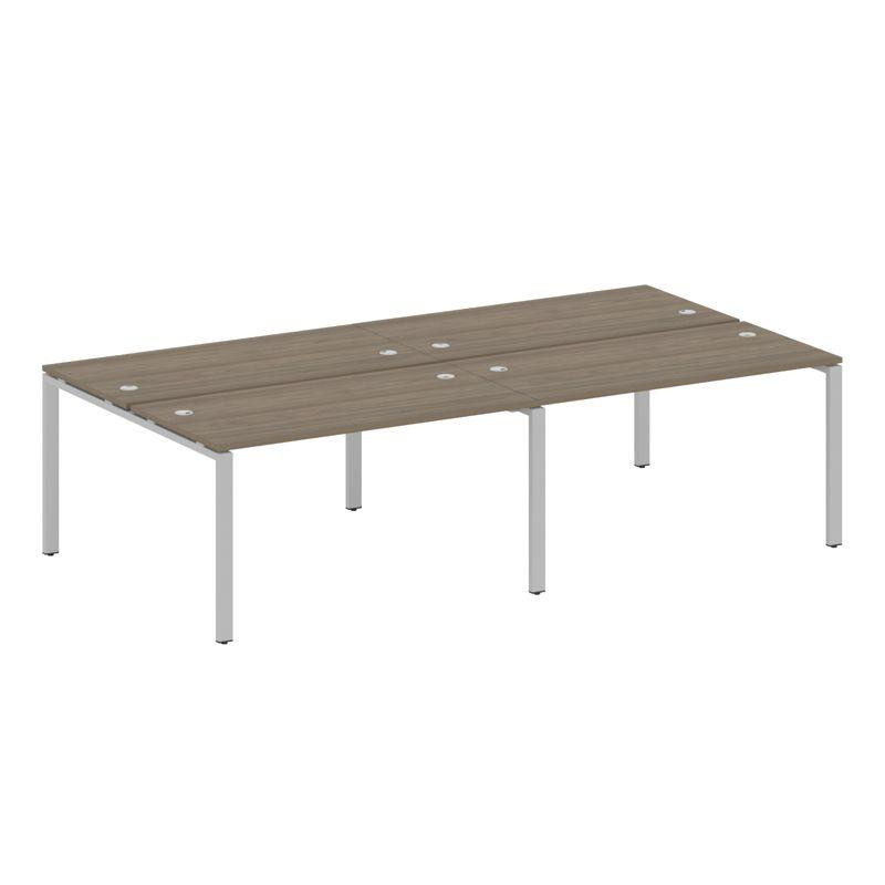 Metal System Рабочая станция на 4 места на П-образном м/к БП.СМ-4.3 Вяз Благородный/Металл Серый 280