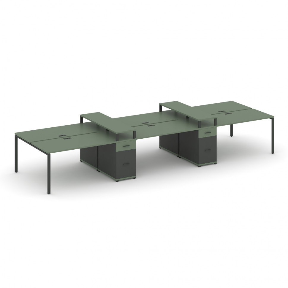 Concept Рабочая станция 6 мест с 2 опорными тумбами CN.DRS-470 A Кобо/Антрацит/Металл Антрацит 4380* Concept Рабочая станция 6 мест с 2 опорными тумбами CN.DRS-470 A Кобо/Антрацит/Металл Антрацит 4380*