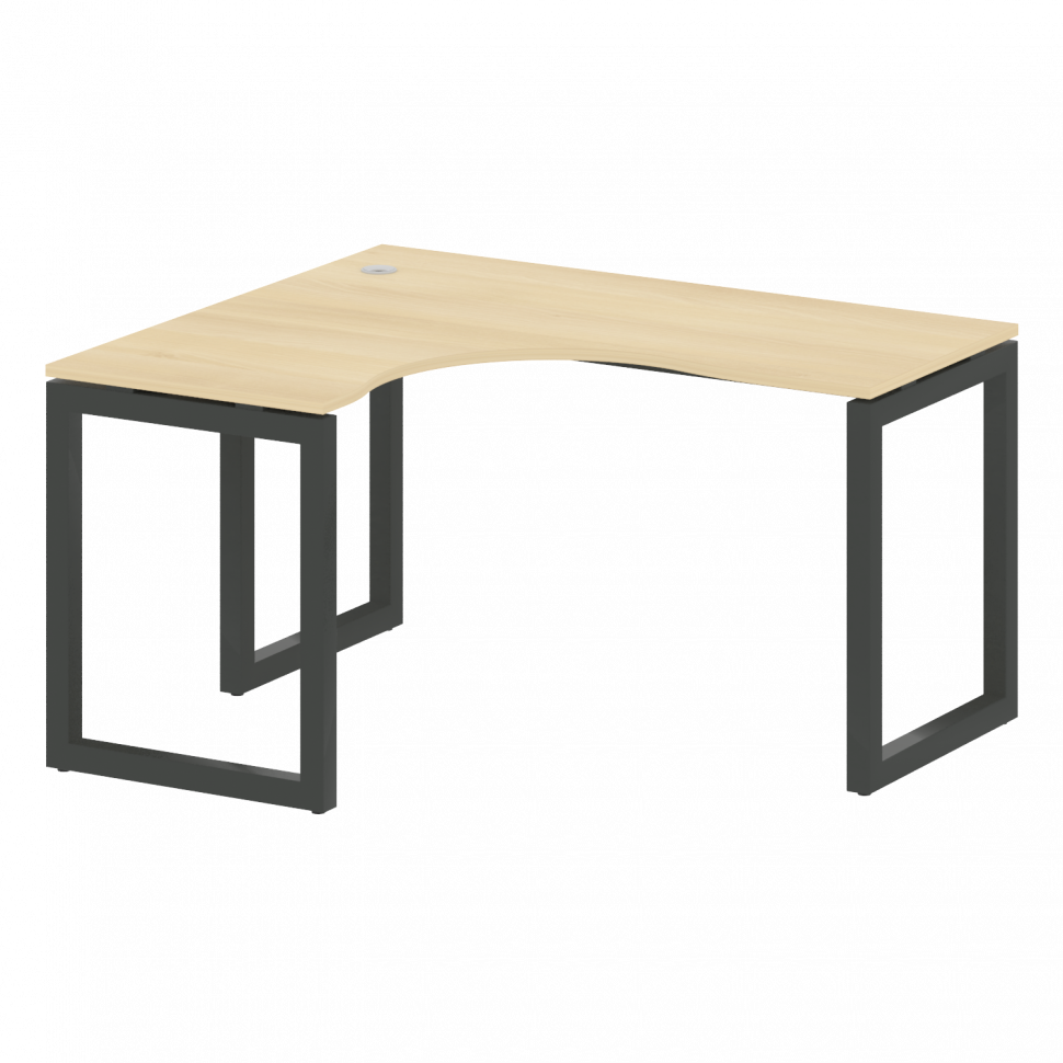 Metal System Quattro Стол криволинейный левый на О-образном м/к 50БО.СА-3 (L) Акация Лорка/Металл Ан