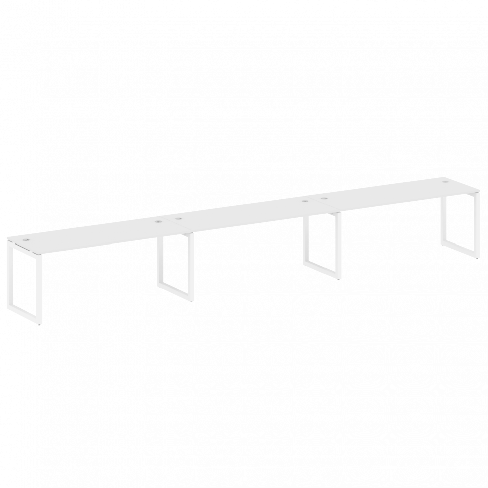 Metal System Quattro Рабочая станция на 3 места на О-образном м/к 50БО.СМ-3.5 Белый/Металл Белый 540