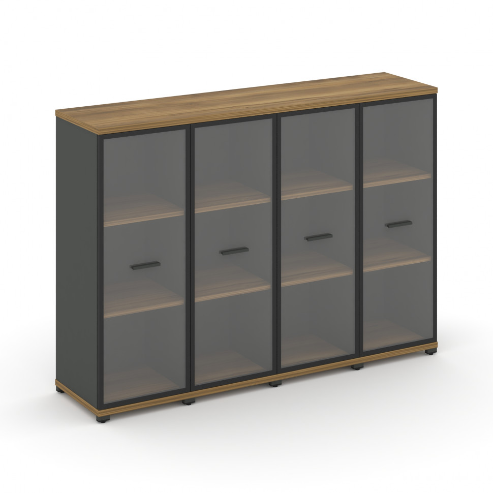 Concept Шкаф 4 узкие секции, 3 ниши CN.STU-346 RPB A Сандал Янтарный/Антрацит/Металл Антрацит/Прозра