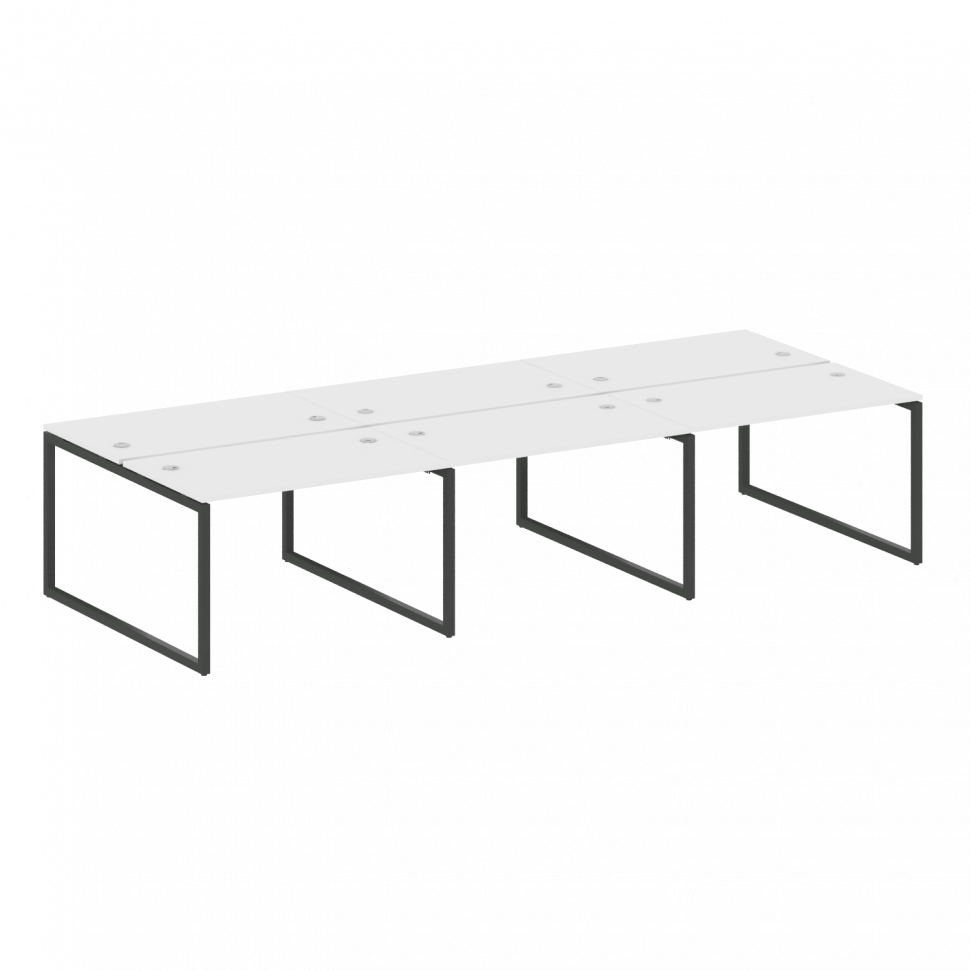 Metal System Quattro Рабочая станция на 6 раб. мест на О-образном м/к 40БО.СМ-6.2 Белый/Металл Антра Metal System Quattro Рабочая станция на 6 раб. мест на О-образном м/к 40БО.СМ-6.2 Белый/Металл Антра