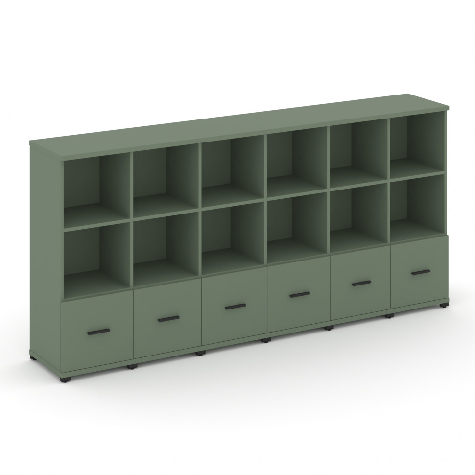 Concept Шкаф 6 узких секций, 3 ниши CN.STU-361 B Кобо/Металл Черный 2500*420*1186