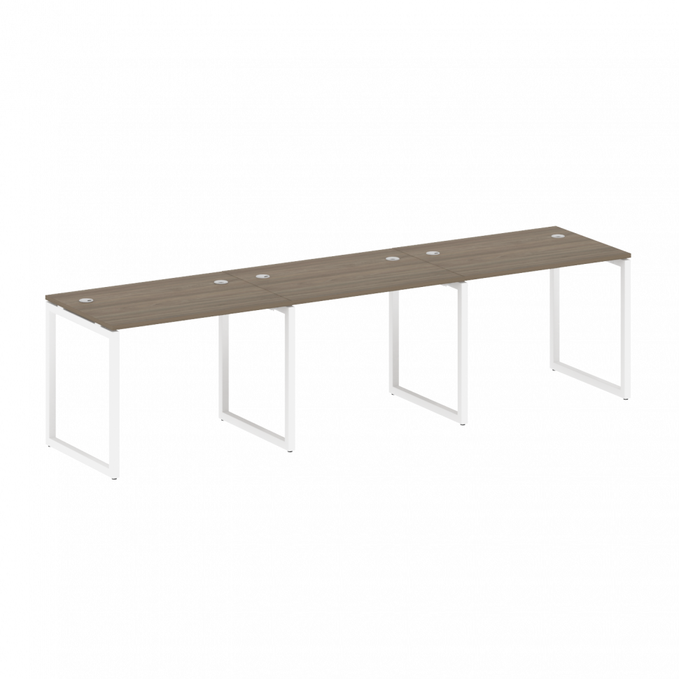 Metal System Quattro Рабочая станция на 3 места на О-образном м/к 40БО.СМ-3.1 Вяз Благородный/Металл