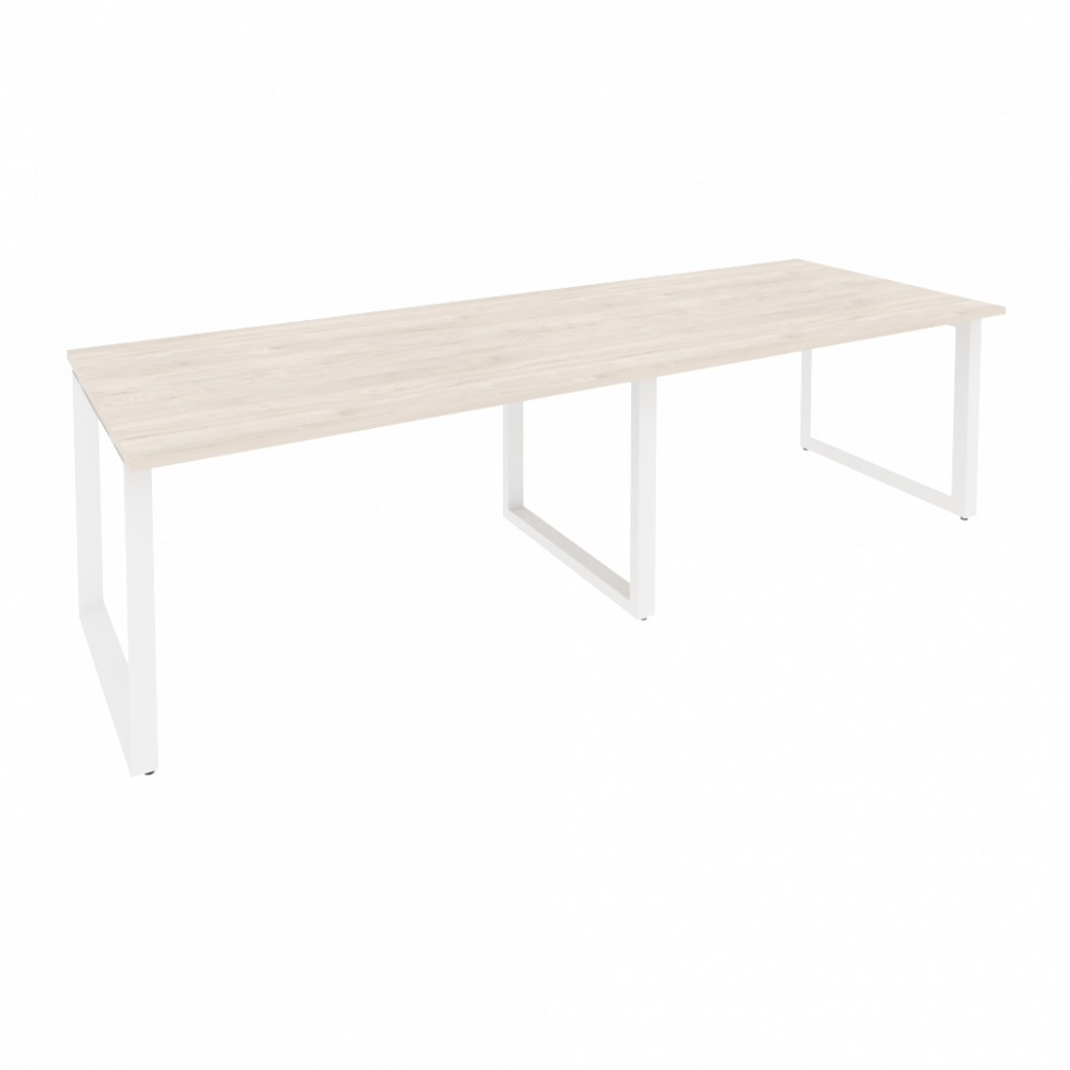 Onix Стол переговорный O.MO-PRG-2.3 Денвер Светлый/Металл Белый 2760*980*750 Onix Стол переговорный O.MO-PRG-2.3 Денвер Светлый/Металл Белый 2760*980*750