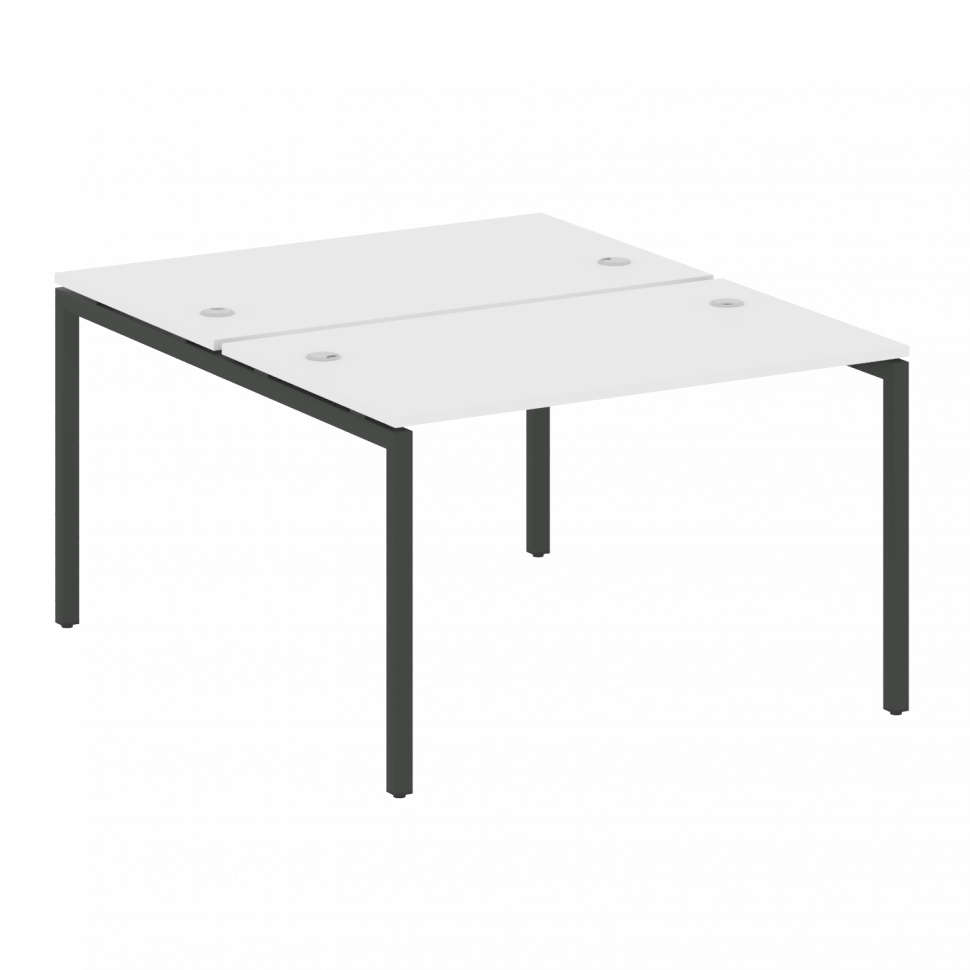 Metal System Quattro Рабочая станция на П-образном м/к 40БП.РАС-СП-2.2 Белый/Металл Антрацит 1200*14
