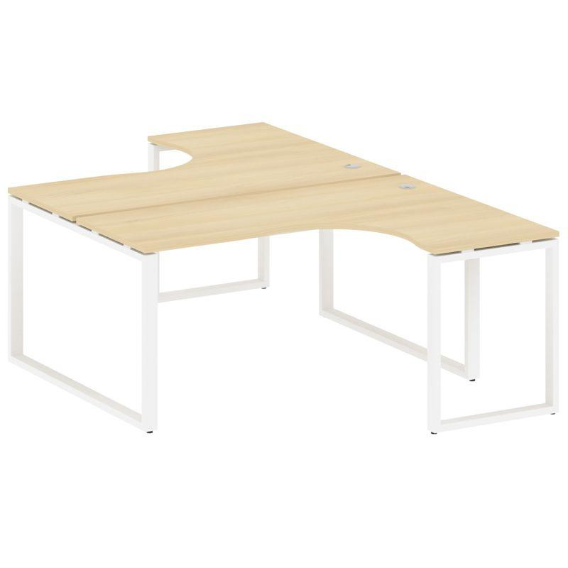 Metal System Рабочая станция криволинейная на О-образном м/к БО.РАС-СА-2.4 Акация Лорка/Металл Белый