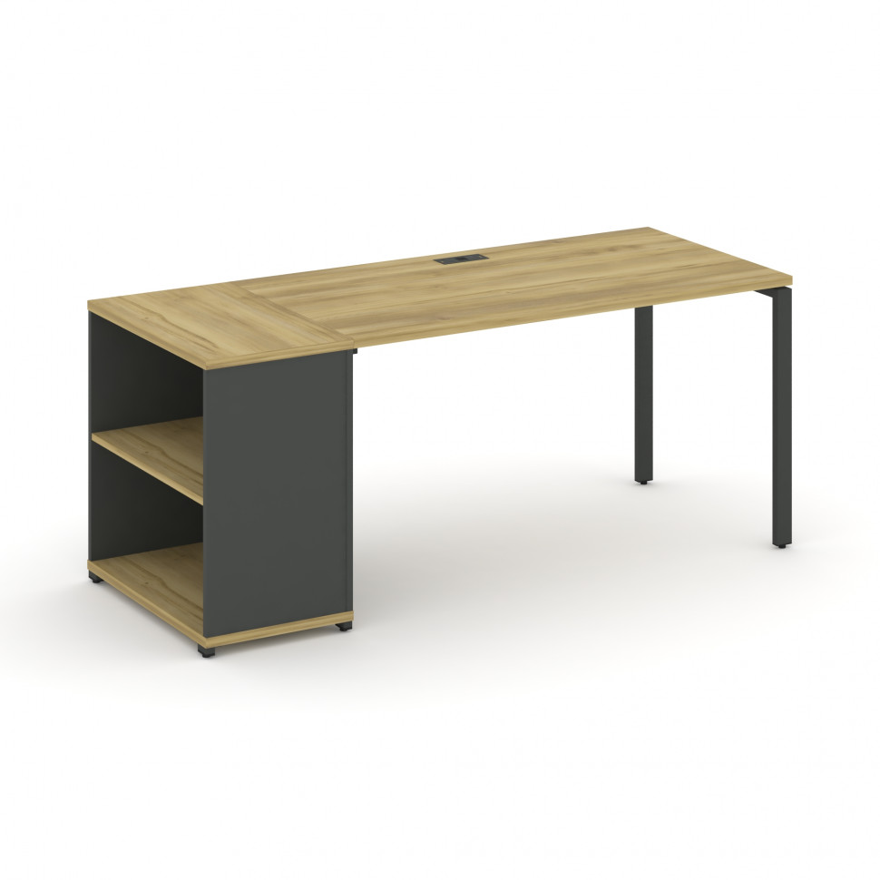 Concept Стол рабочий с опорным стеллажом CN.SP-204 Дуб Винченцо/Антрацит/Металл Антрацит 2000*720*75
