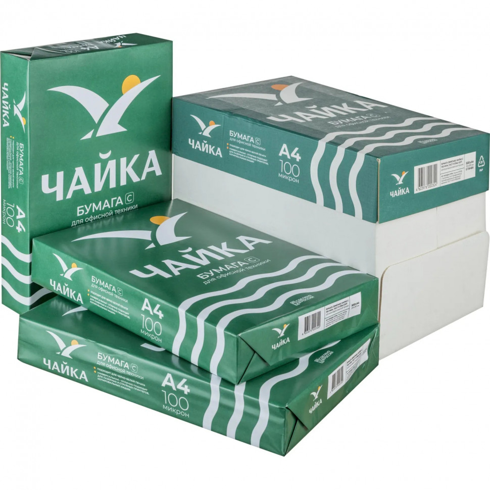 Бумага Чайка (А4, марка С, 72-80 г/кв.м, 500 л) СПб
