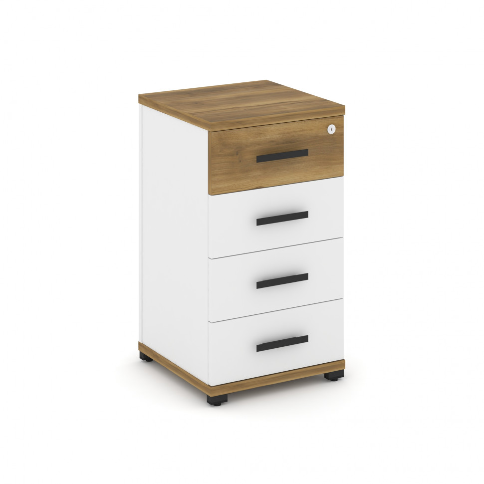 Concept Тумба опорная/приставная 4 ящ. CN.TUO-002 B Сандал Янтарный/Белый Бриллиант/Металл Черный 42 Concept Тумба опорная/приставная 4 ящ. CN.TUO-002 B Сандал Янтарный/Белый Бриллиант/Металл Черный 42