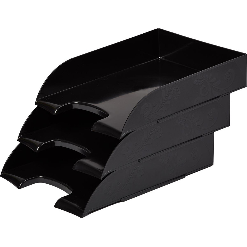 Лоток горизонтальный Комус Русская серия, черный непроз