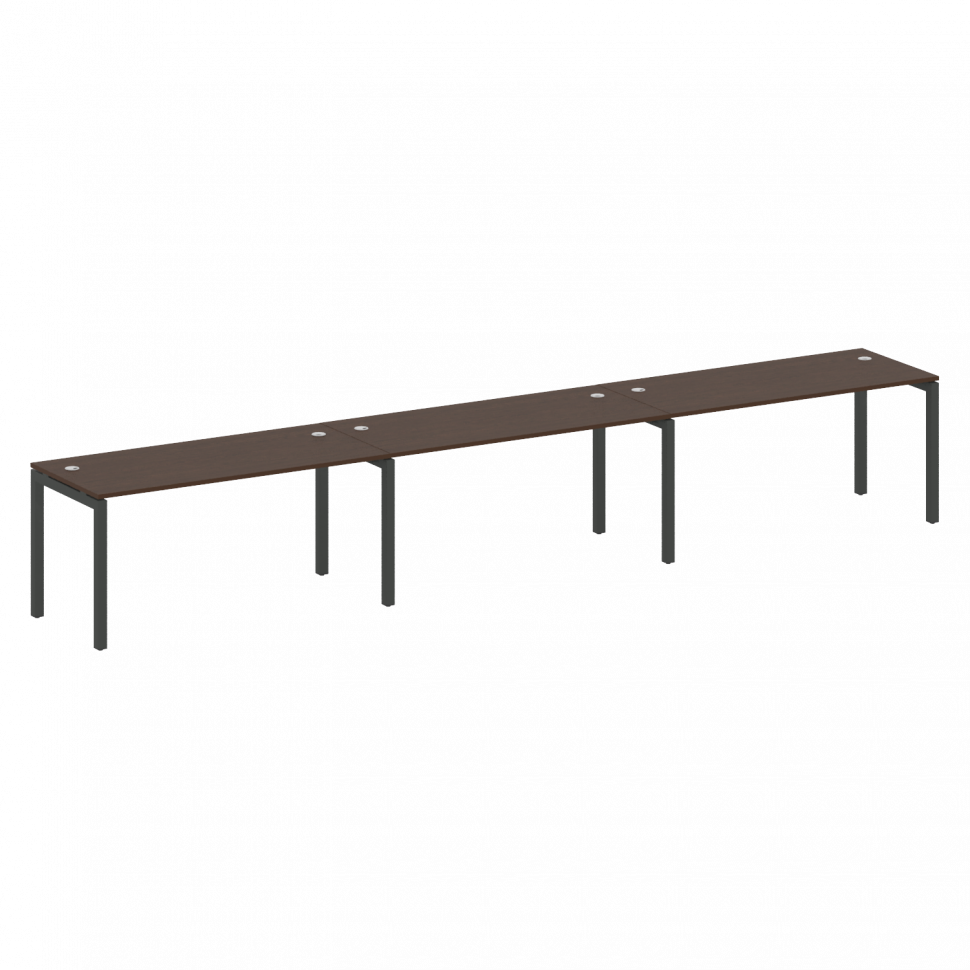 Metal System Quattro Рабочая станция на 3 места на П-образном м/к 50БП.СМ-3.4 Венге Цаво/Металл Антр