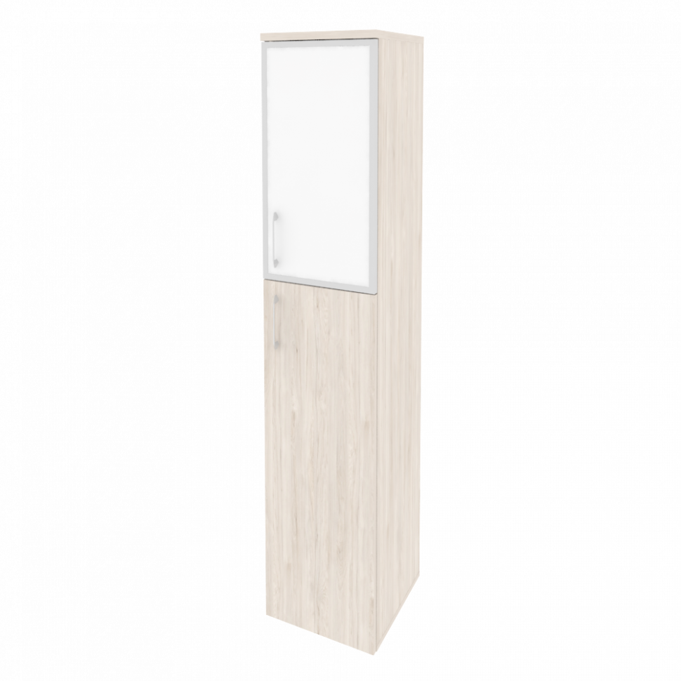 Onix Шкаф высокий узкий правый O.SU-1.7 R (R) white Денвер Светлый/Стекло White 400*420*1977