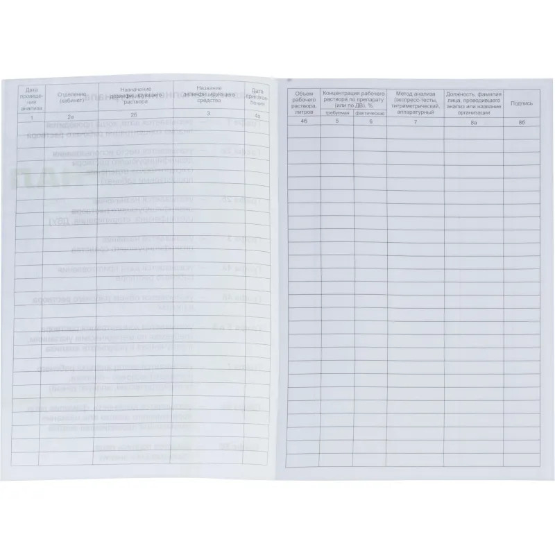 Журнал контроля концентр. раб.р-ров дезсредств Журнал контроля концентр. раб.р-ров дезсредств